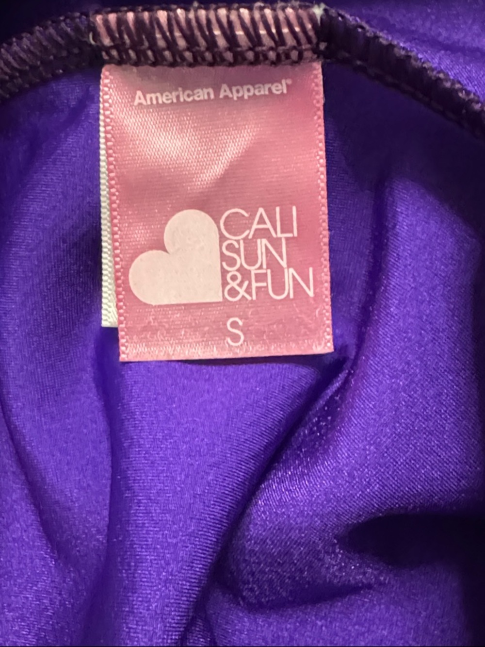 AMERICAN APPAREL Cali Fun & Sun Shiny Leggings in Purple Confetti Small EUC 160 - Picture 3 of 4